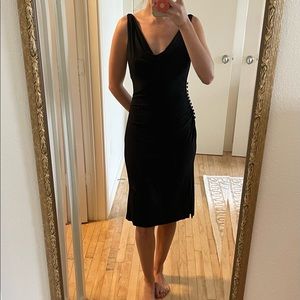 Little black dress with button detail